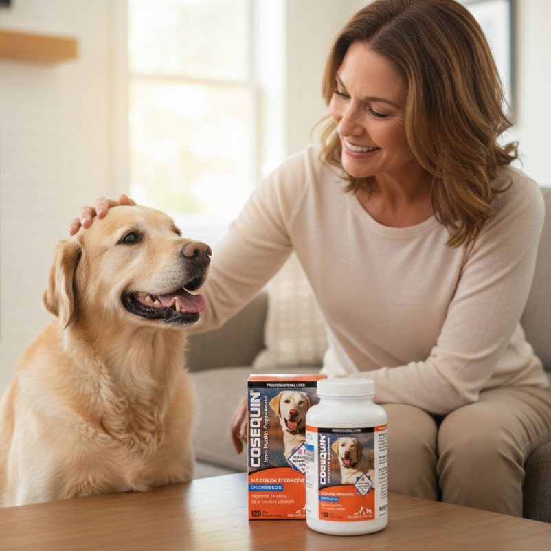 Nutramax Cosequin Max Plus MSM & HA for Dogs 120 Chewable Tablets Joint Support