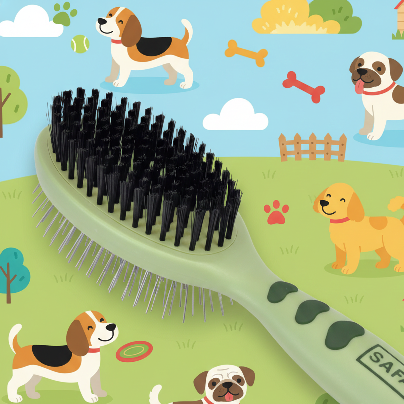 Coastal Safari Pin & Bristle Combo Dog Brush Dual Sided Plastic Handle Groomer