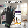 Piccardmeds4pets Aloe Oats Dog Shampoo 16oz + HandsOn Grooming Gloves Small Complete Kit