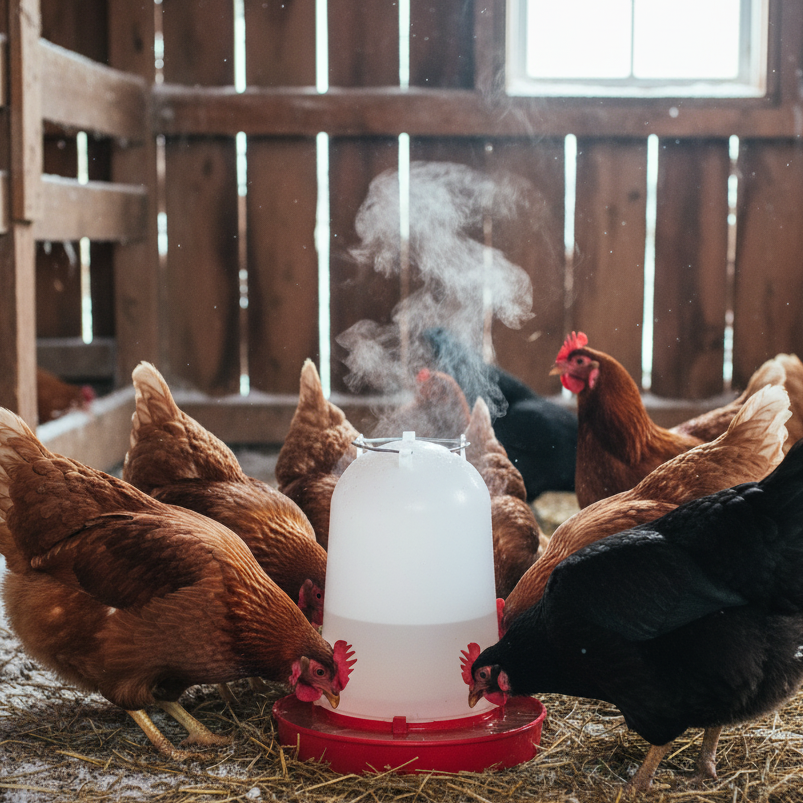 API Heated Chicken or Bird Waterer Heated Poultry Waterer, 3 Gallon