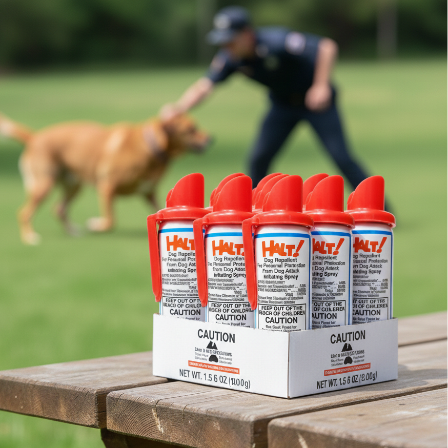 Halt Dog Repellent Spray 1.5 oz Effective Safe Capsaicin Defense for Dogs 6-Pack