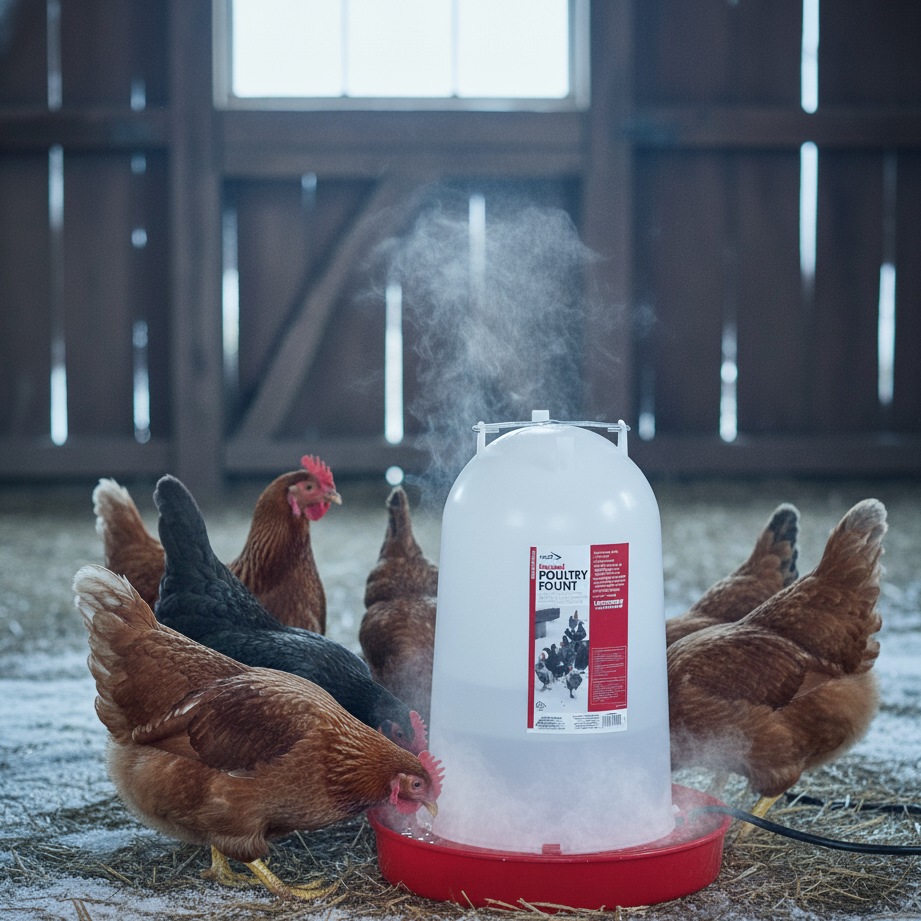 API Heated Chicken or Bird Waterer Heated Poultry Waterer, 3 Gallon