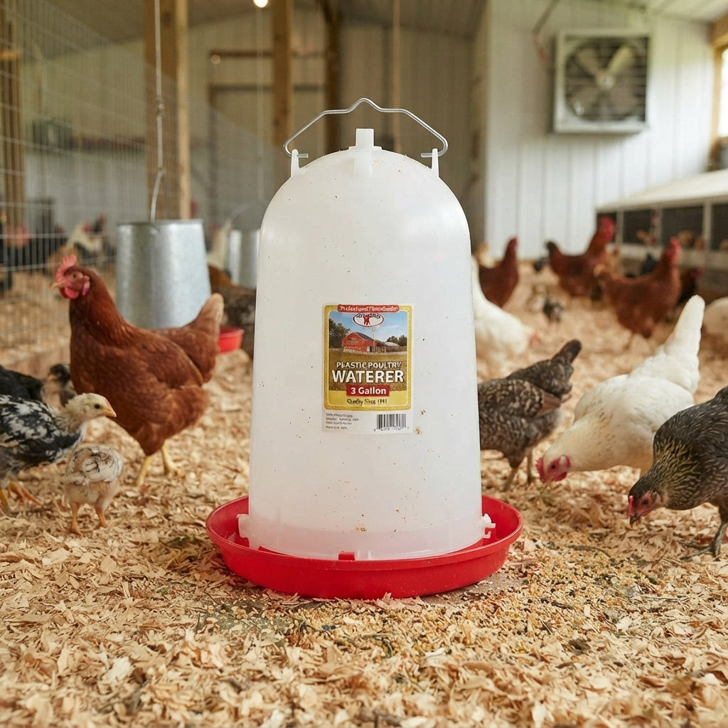 Little Giant Plastic Poultry Drinker Heavy Duty Waterer 3 Gallon