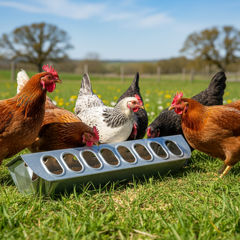 Miller 12" Galvanized Slide Top Poultry Chicken Feeder Metal