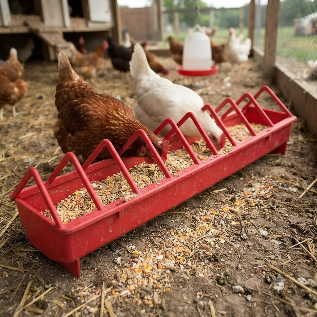 Little Giant Plastic Poultry Trough Feeder Heavy Duty Wide Spacing 20-Inch