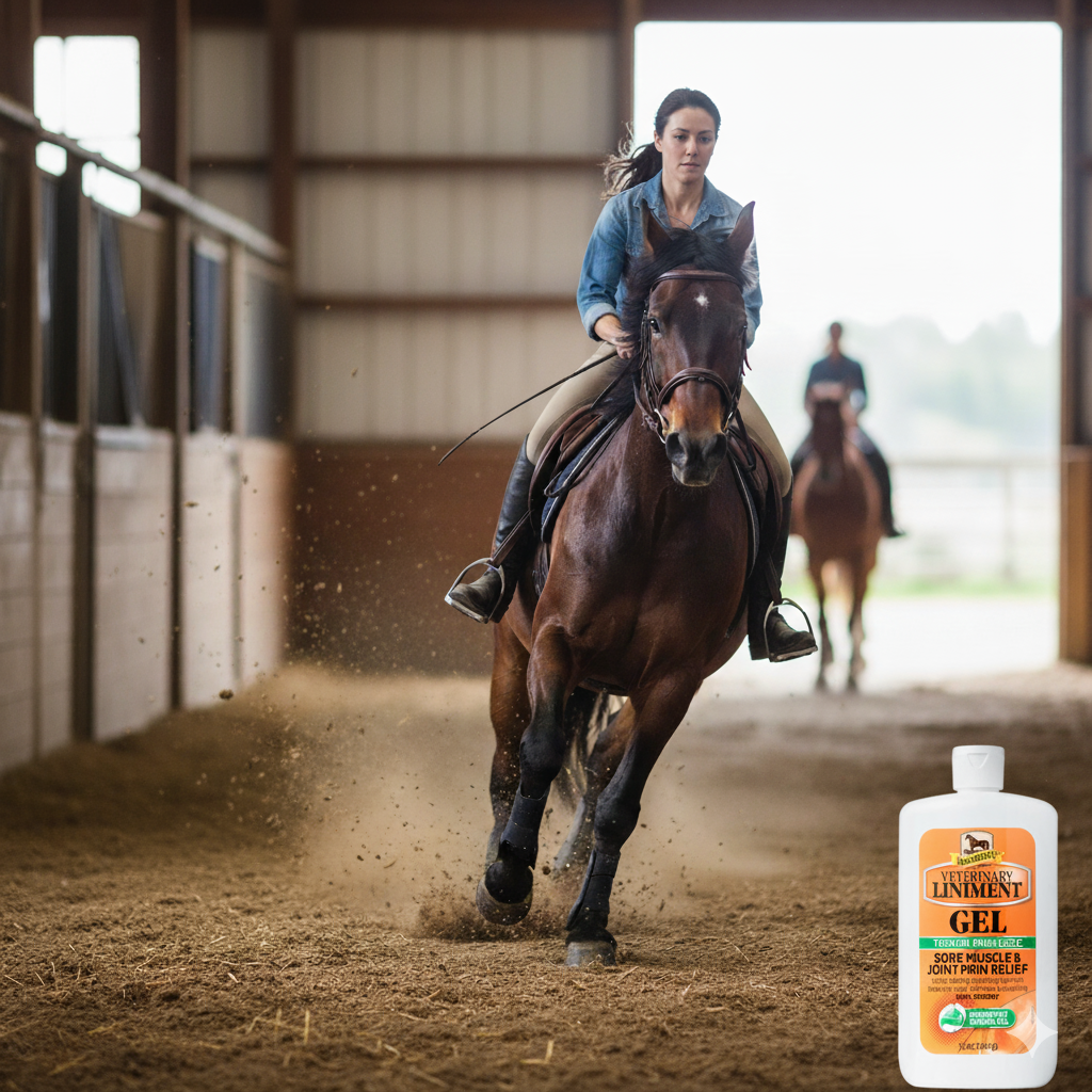 Absorbine Liniment Gel for Horses Soothes Muscles & Joints After Training 12 oz.
