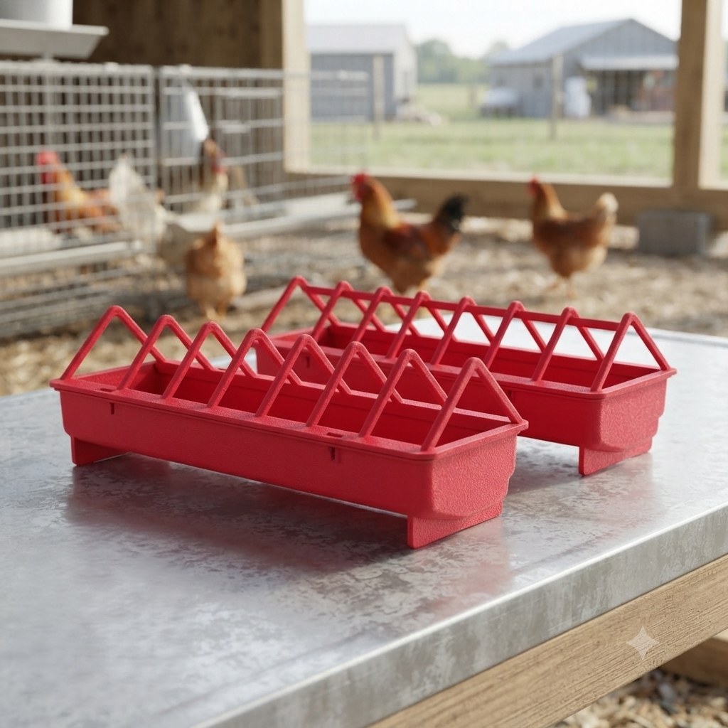 Little Giant Plastic Poultry Trough Feeder Heavy Duty Wide Spacing 20-Inch