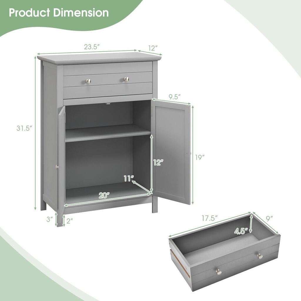 Free Standing Bathroom Storage Cabinet with Large Drawer
