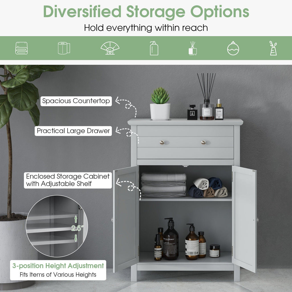 Free Standing Bathroom Storage Cabinet with Large Drawer
