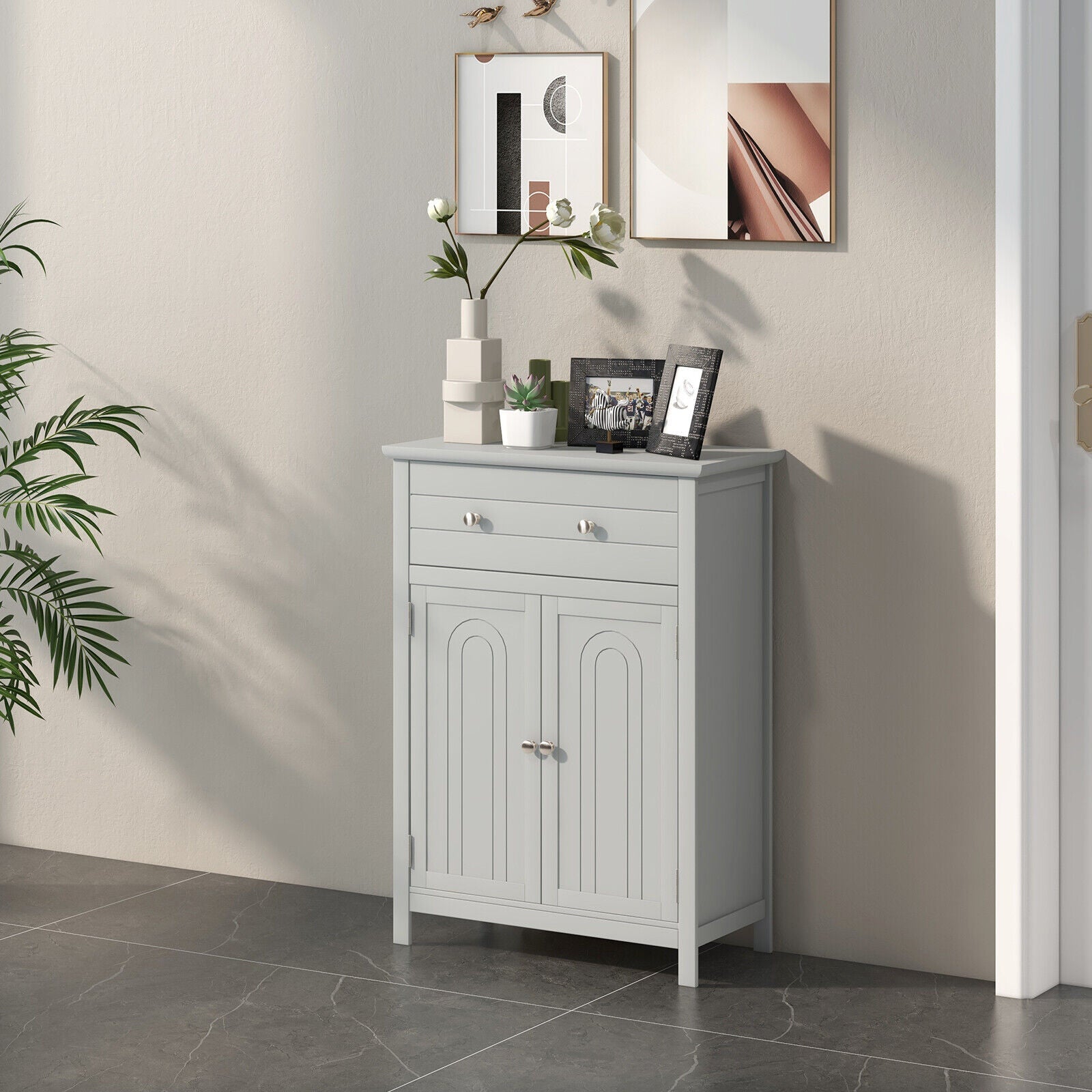 Free Standing Bathroom Storage Cabinet with Large Drawer