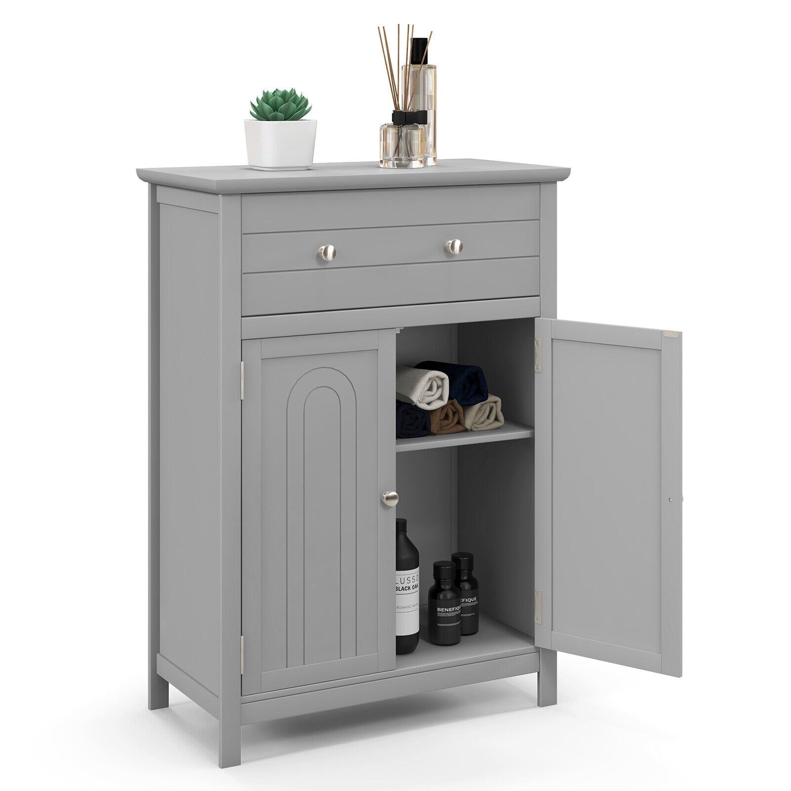 Free Standing Bathroom Storage Cabinet with Large Drawer