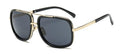 Classic Brand Luxury Square Gold Metal Frame Woman and Man Unisex Top Oversized Bog Frame Elegant Sunglasses For Summer  Designer