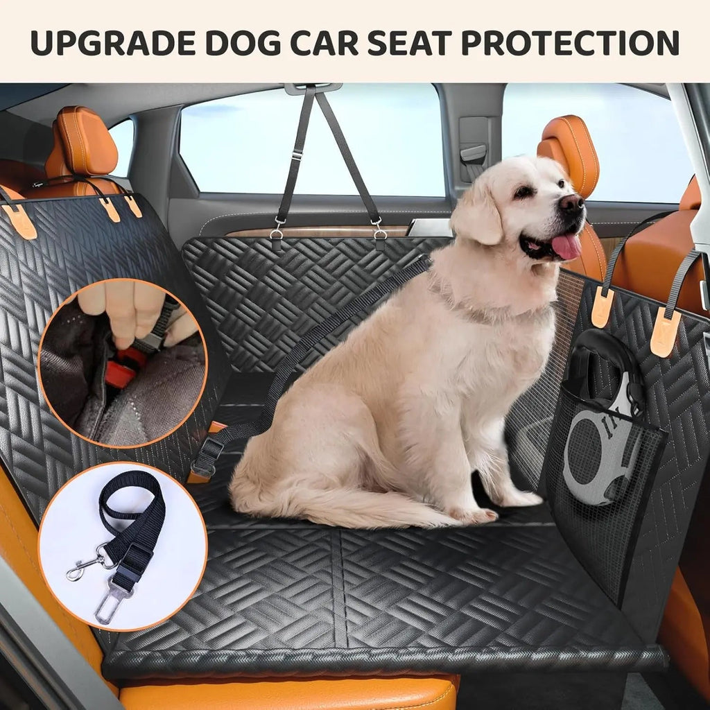 Dog Car Seat Cover Hammock – Hard Bottom, for SUV & Truck Back Seat