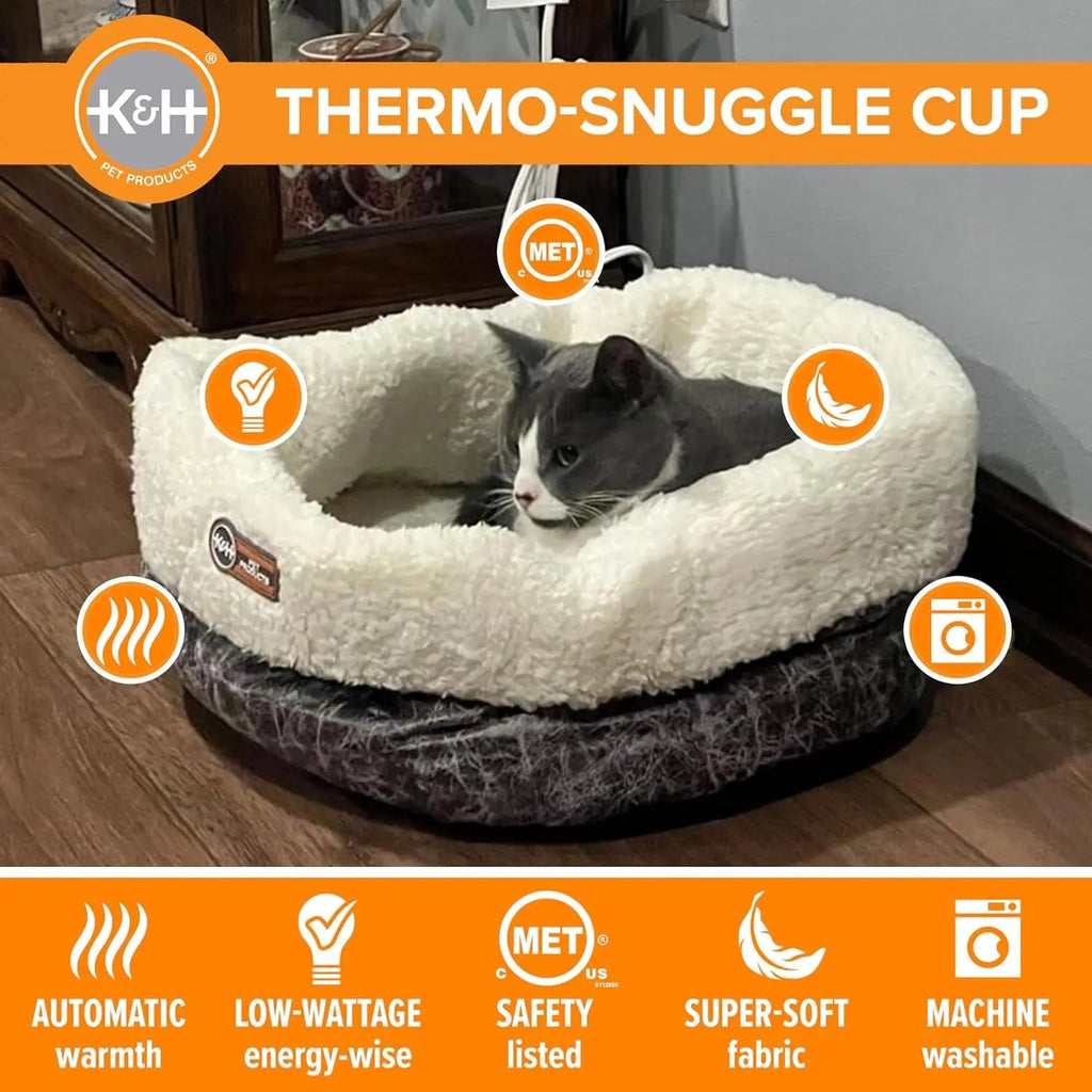 Heated Cat Bed – Soft Snuggle Cup