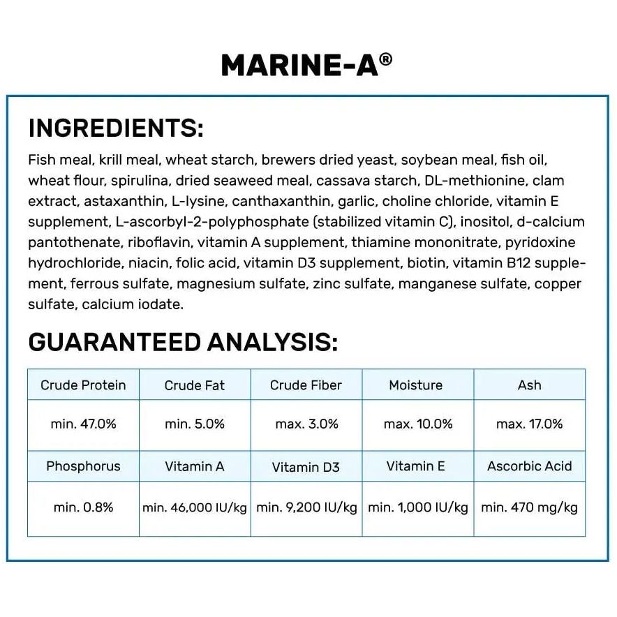 Hikari Marine-A Pellets Fish Food for LG Marine Fish 3.87 oz.