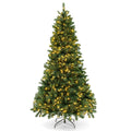 6/7/8 Feet Hinged Christmas Tree with PVC Branch Tips Warm White LED Lights