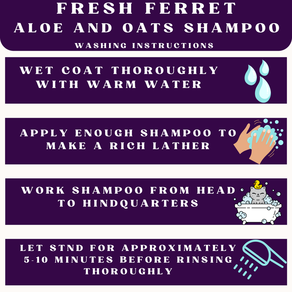 Piccardmeds4pets Fresh Ferret Aloe & Oatmeal Shampoo Gentle Care 12 oz.