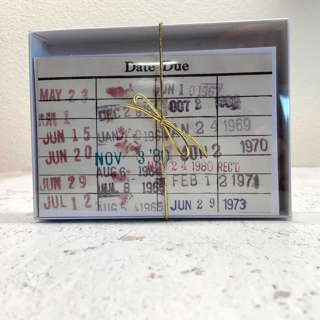 Library Book Due Date Blank Notecard Set