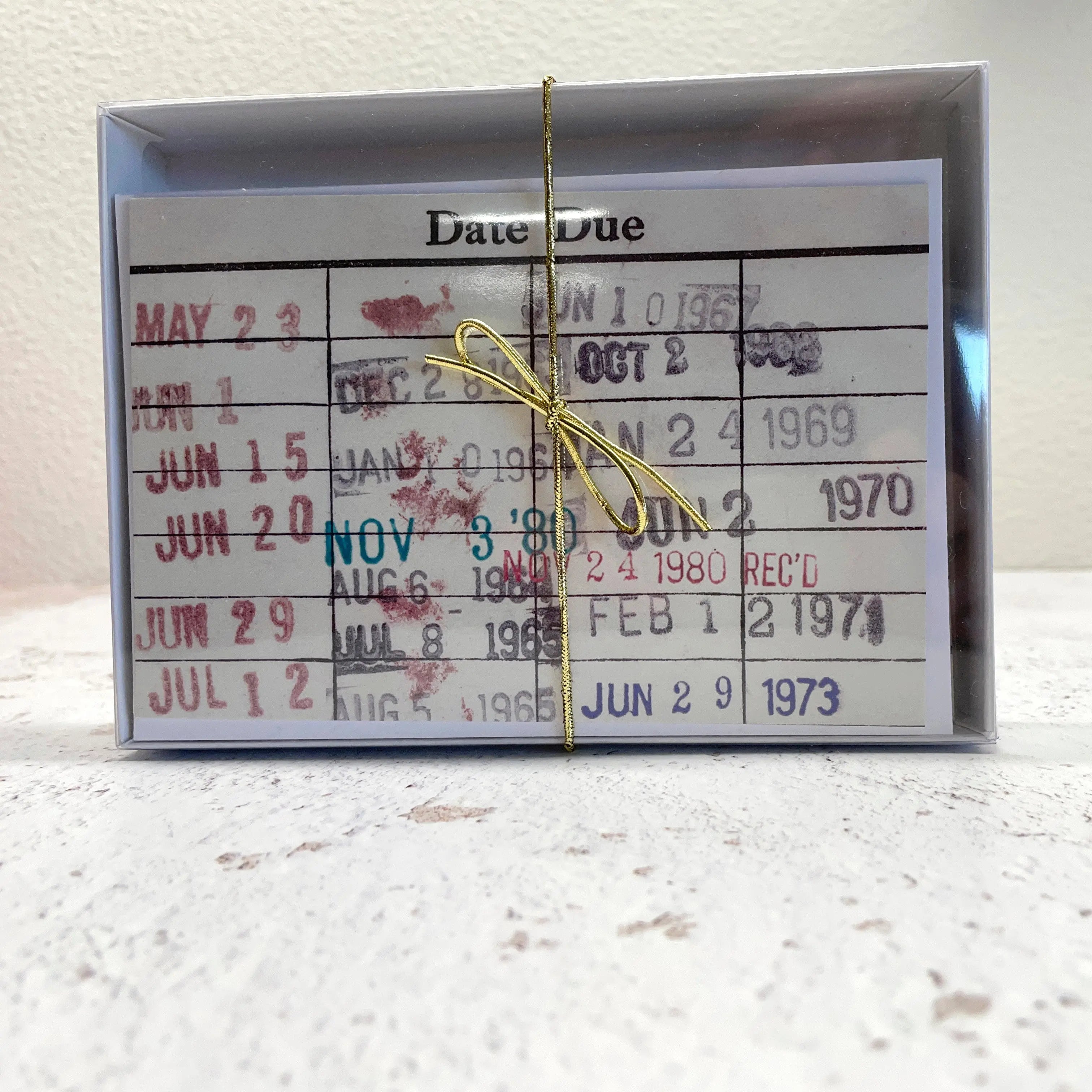 Library Book Due Date Blank Notecard Set