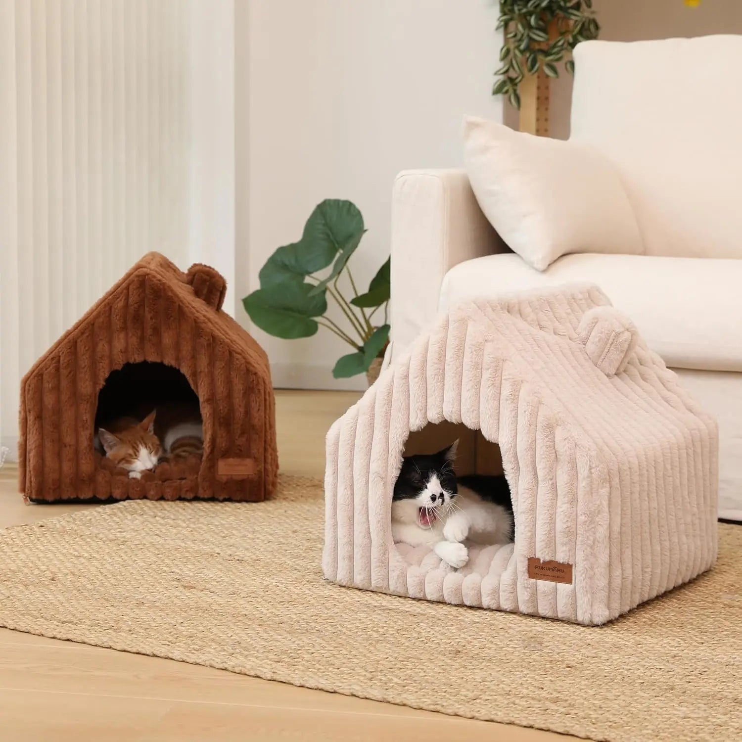 Washable Indoor Cat & Dog Cave Bed with Removable Pillow