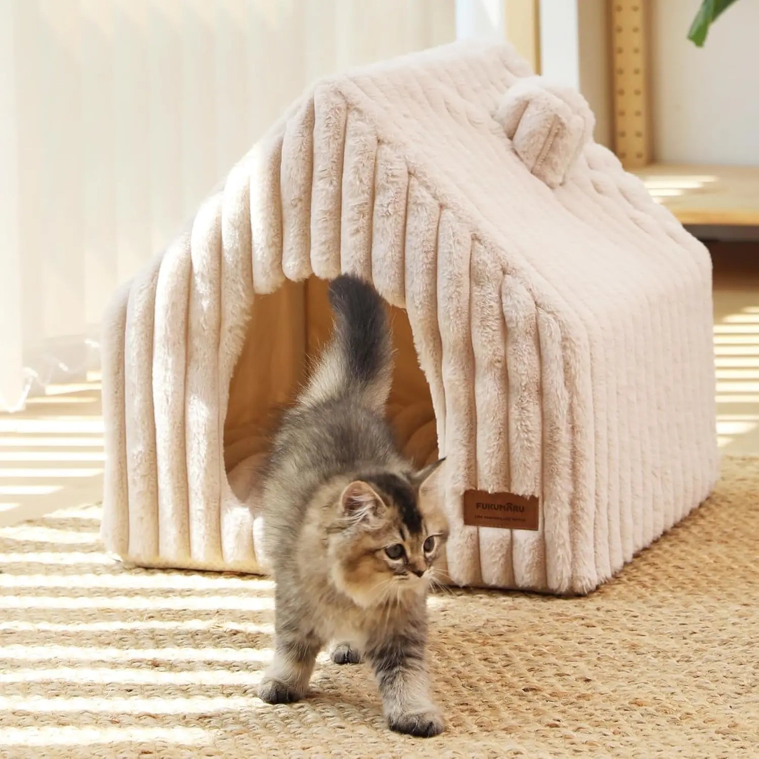 Washable Indoor Cat & Dog Cave Bed with Removable Pillow