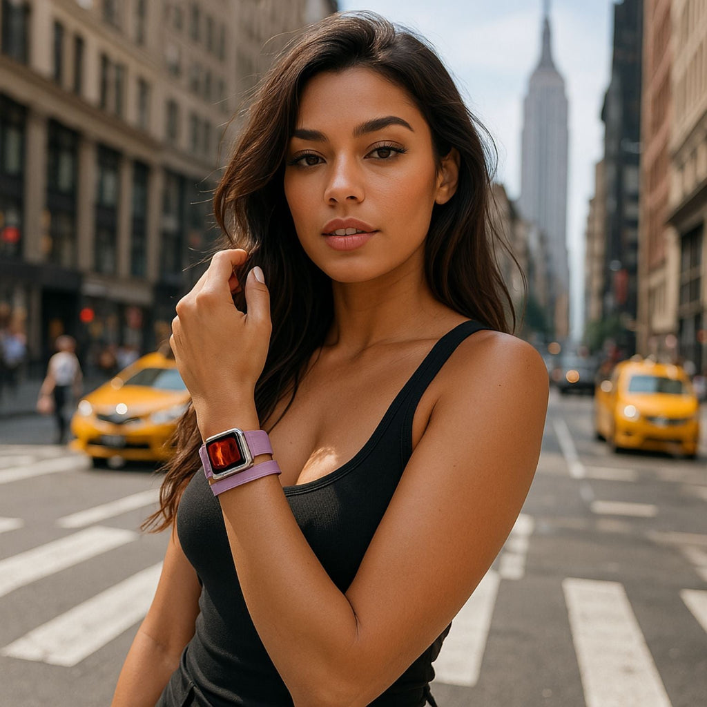 Luxury Double Wrap Vegetal Brown Leather Apple Watch Band - San Diego