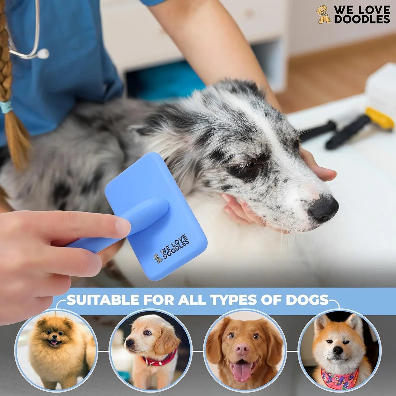 Long-Pin Slicker Brush for Dogs – Dematting & Grooming for Long Coats
