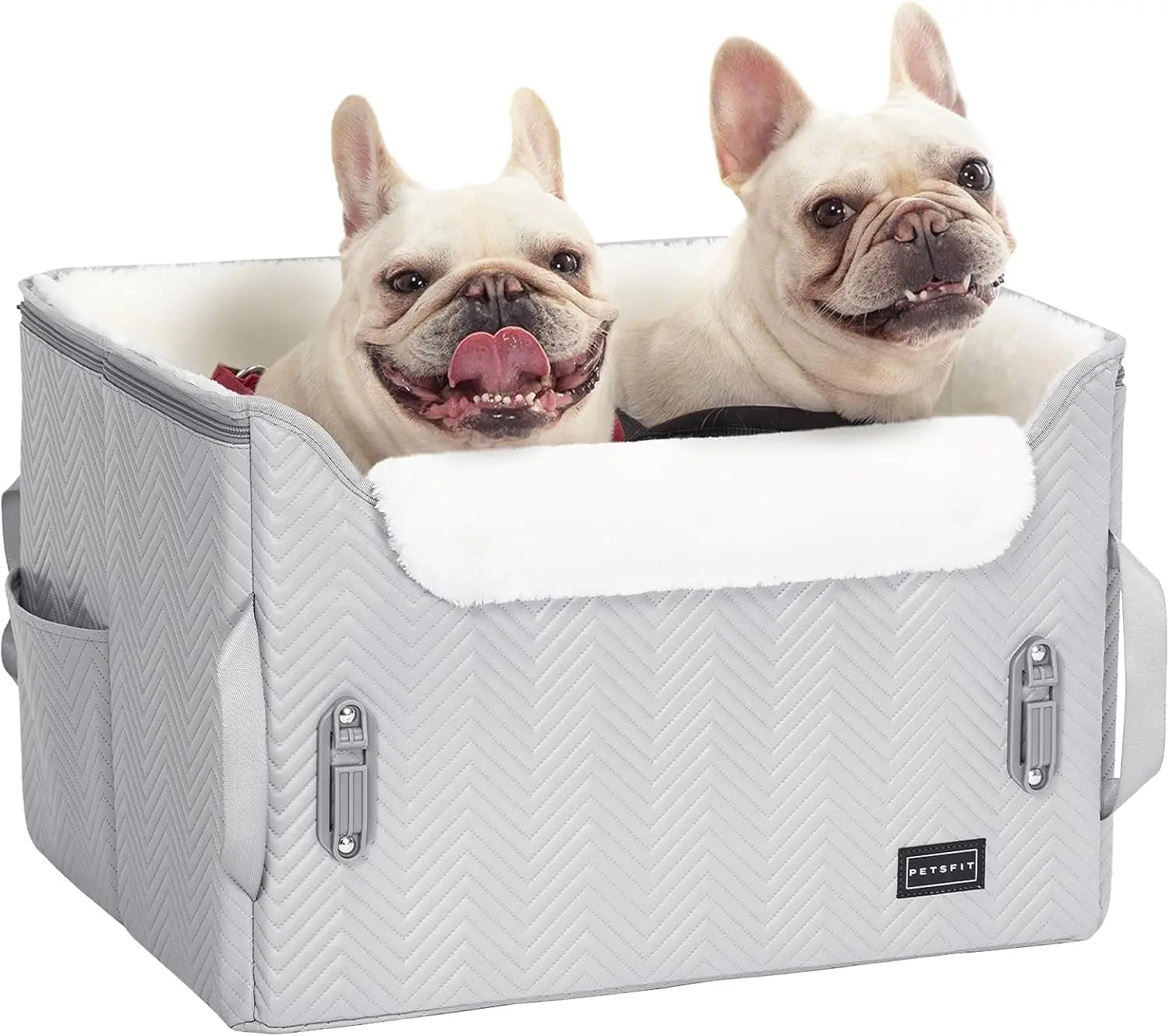 Luxury Dog Car Seat Booster – Waterproof PU Leather, Dual Leash