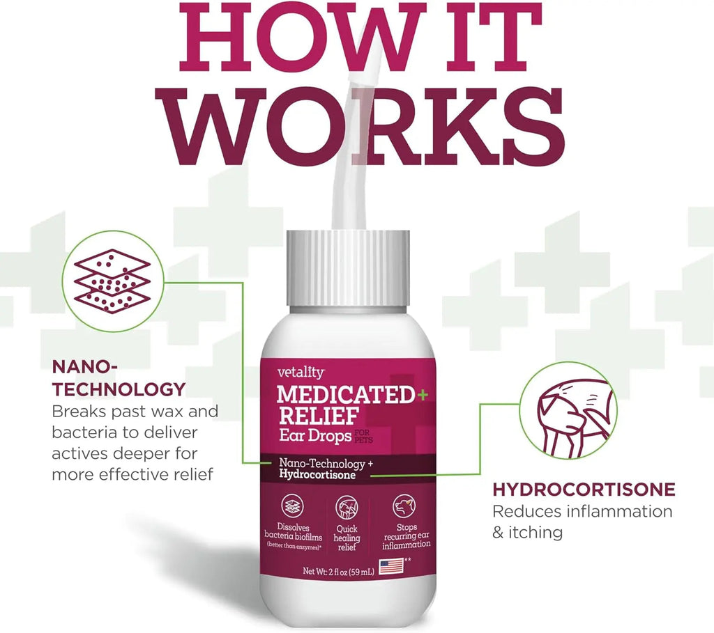 Dog Ear Drops 2oz Itch Relief Otic Infection Support