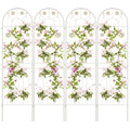 4 Pack 71 x 20 Inches Metal Garden Trellis for Climbing Plants-White