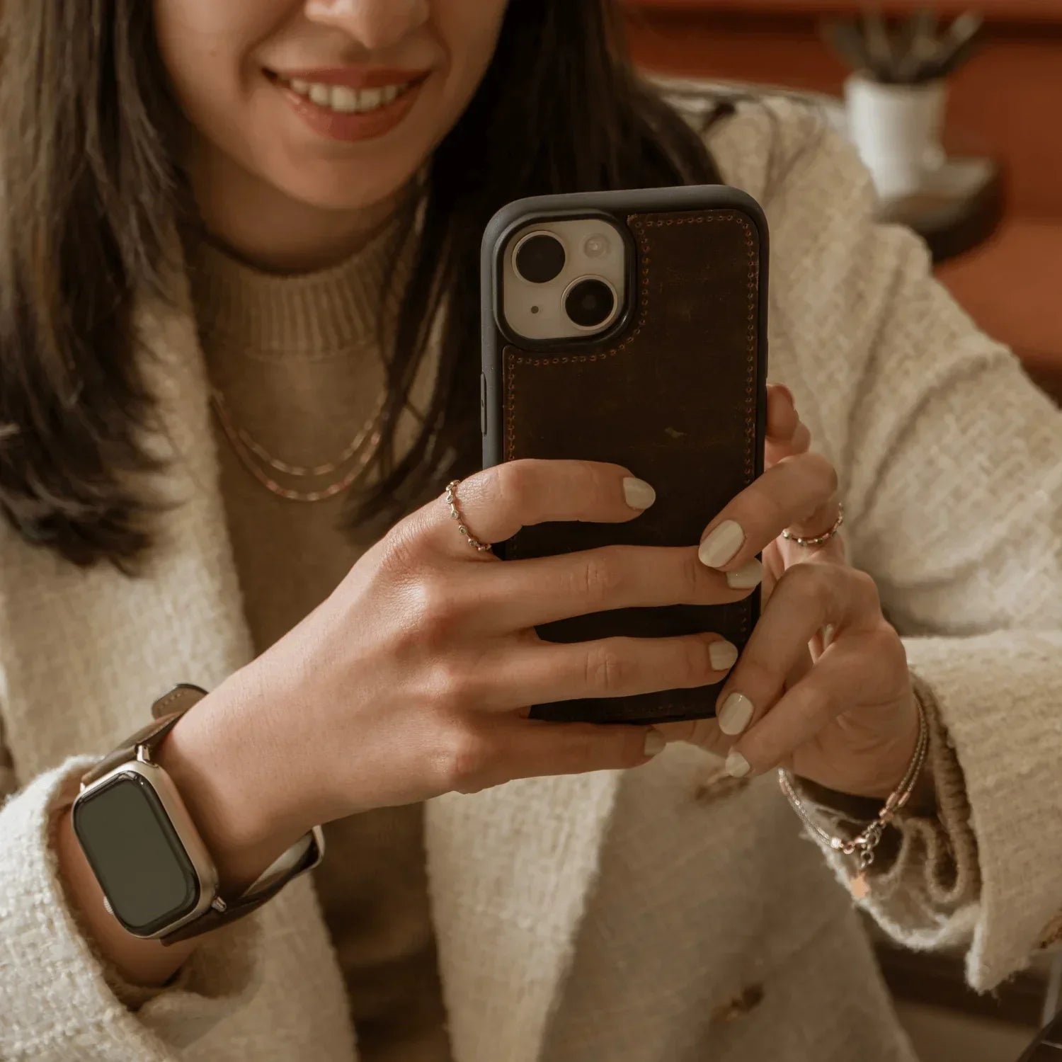 iPhone 16 Series Yellow Leather Wallet Case - New York