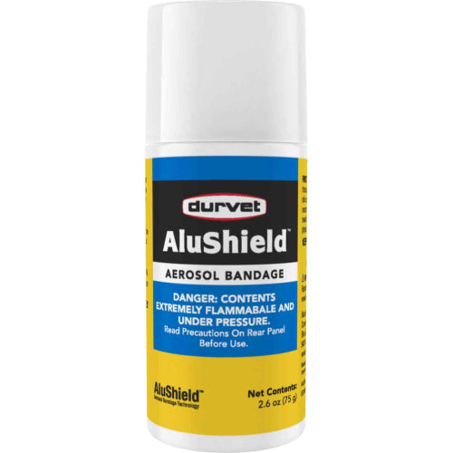 Durvet AluShield Aerosol Bandage Water-Resistant Animal Wound Spray 2.6oz