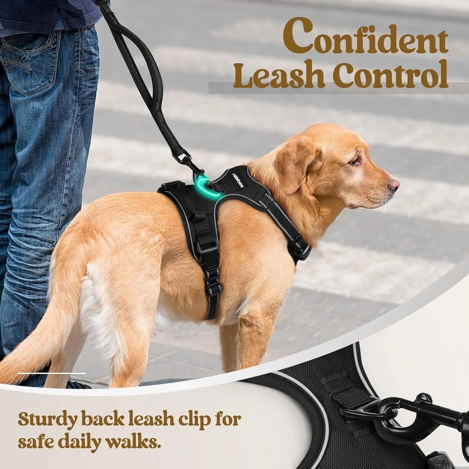 No-Pull Reflective Dog Harness, Heavy-Duty Oxford, Adjustable