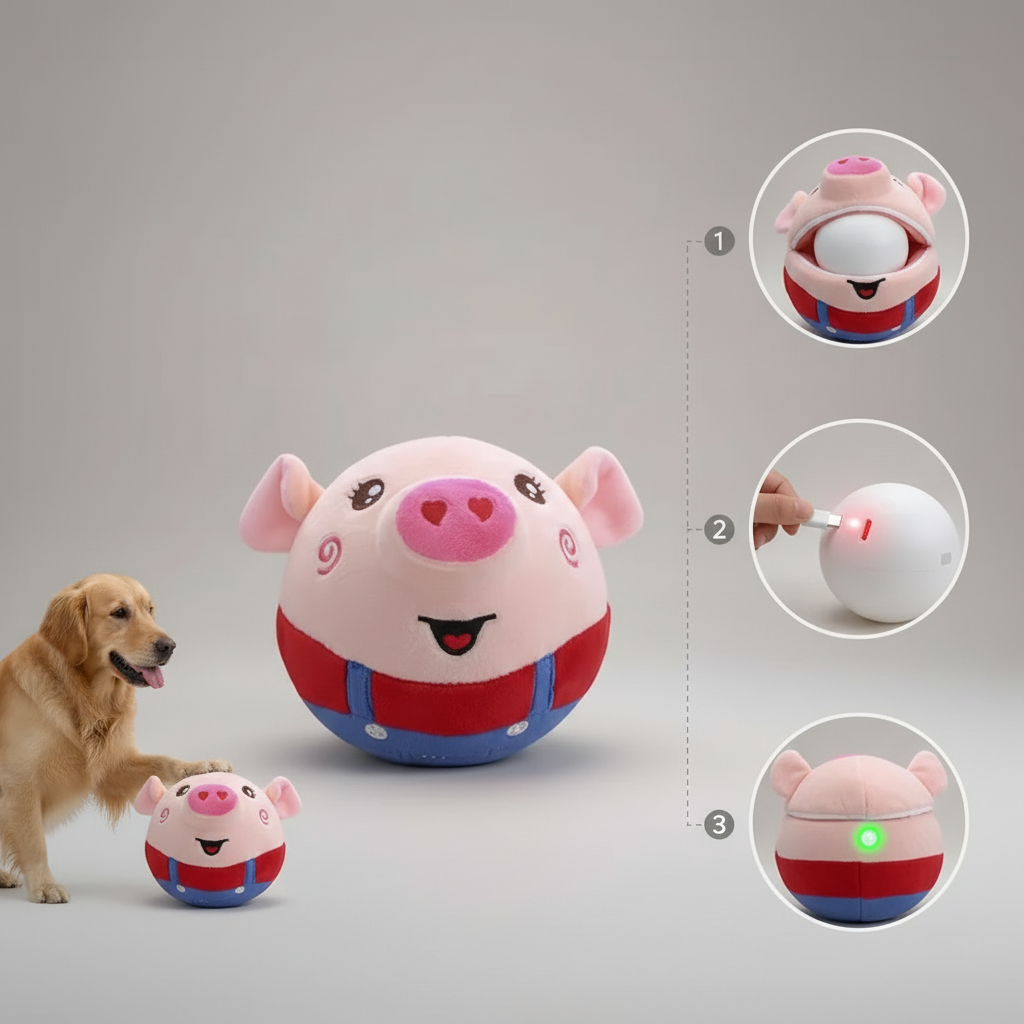 Interactive Jumping Pig Toy Ball