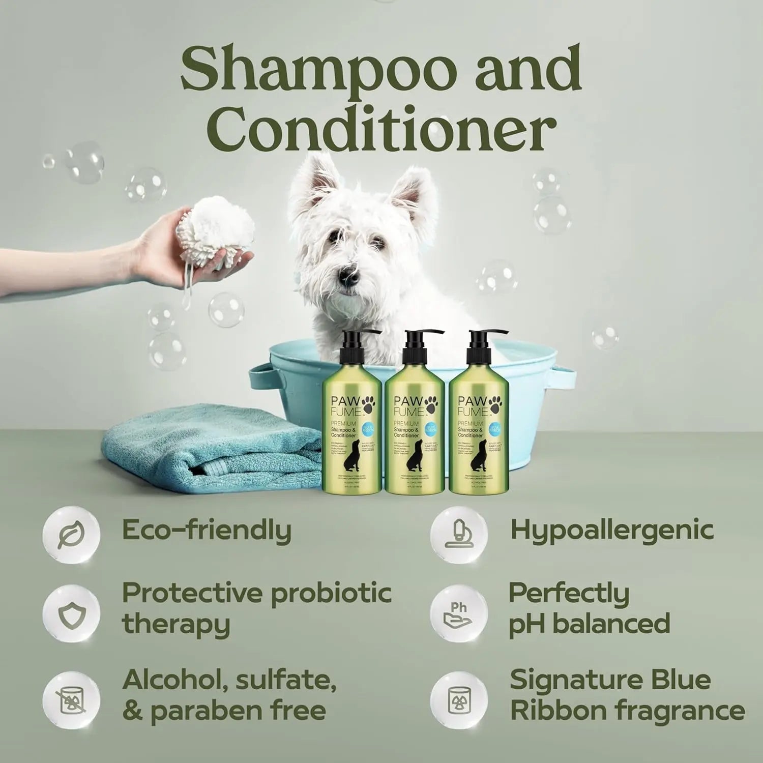 Pawfume Dog Spa Gift Basket – 6-Piece Probiotic & Grooming Set