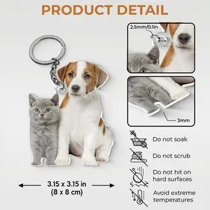 Pet Lovers - Custom Photo - Personalized Acrylic Keychain