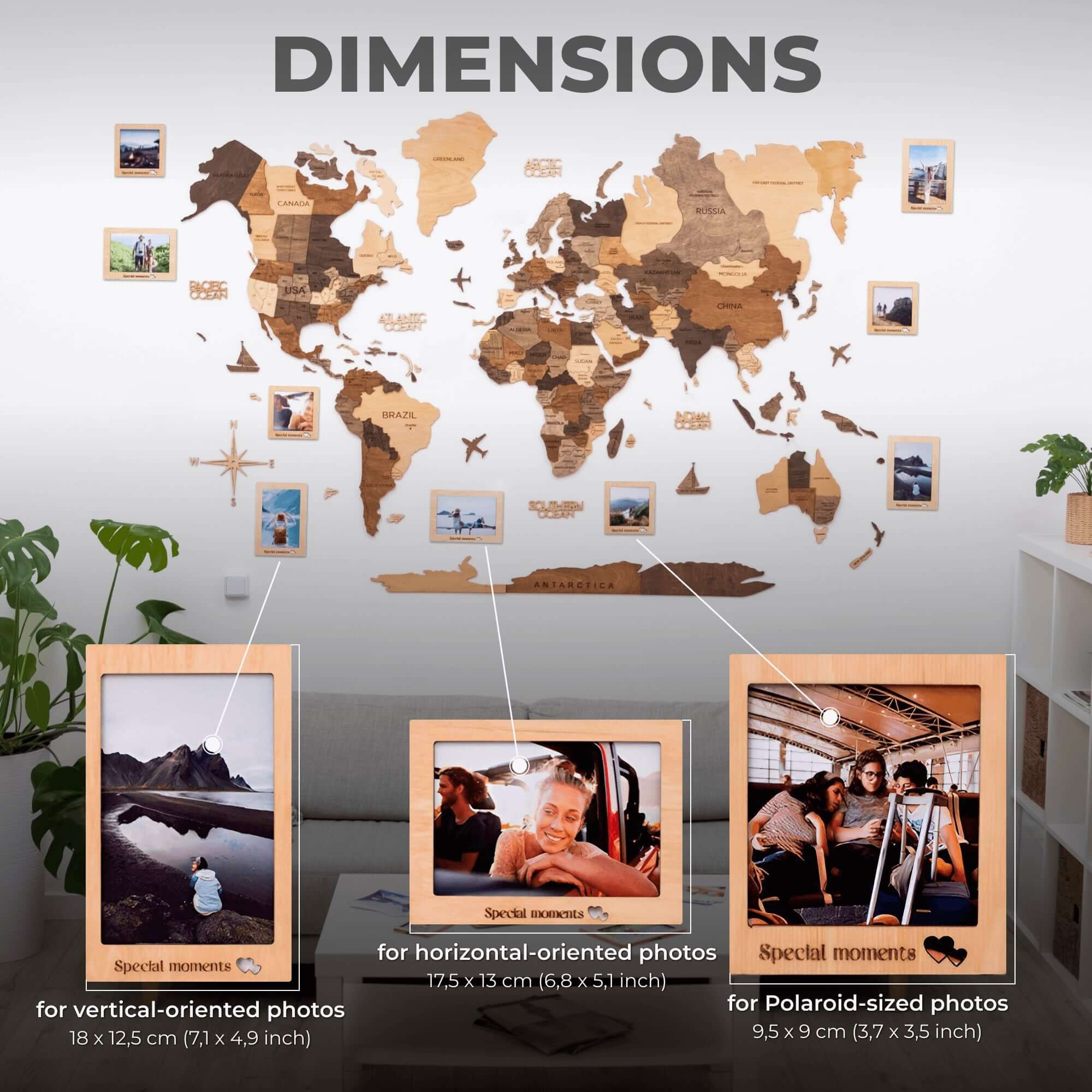 Bundle: Map, Photo Frames, Flags and Airplanes Pins