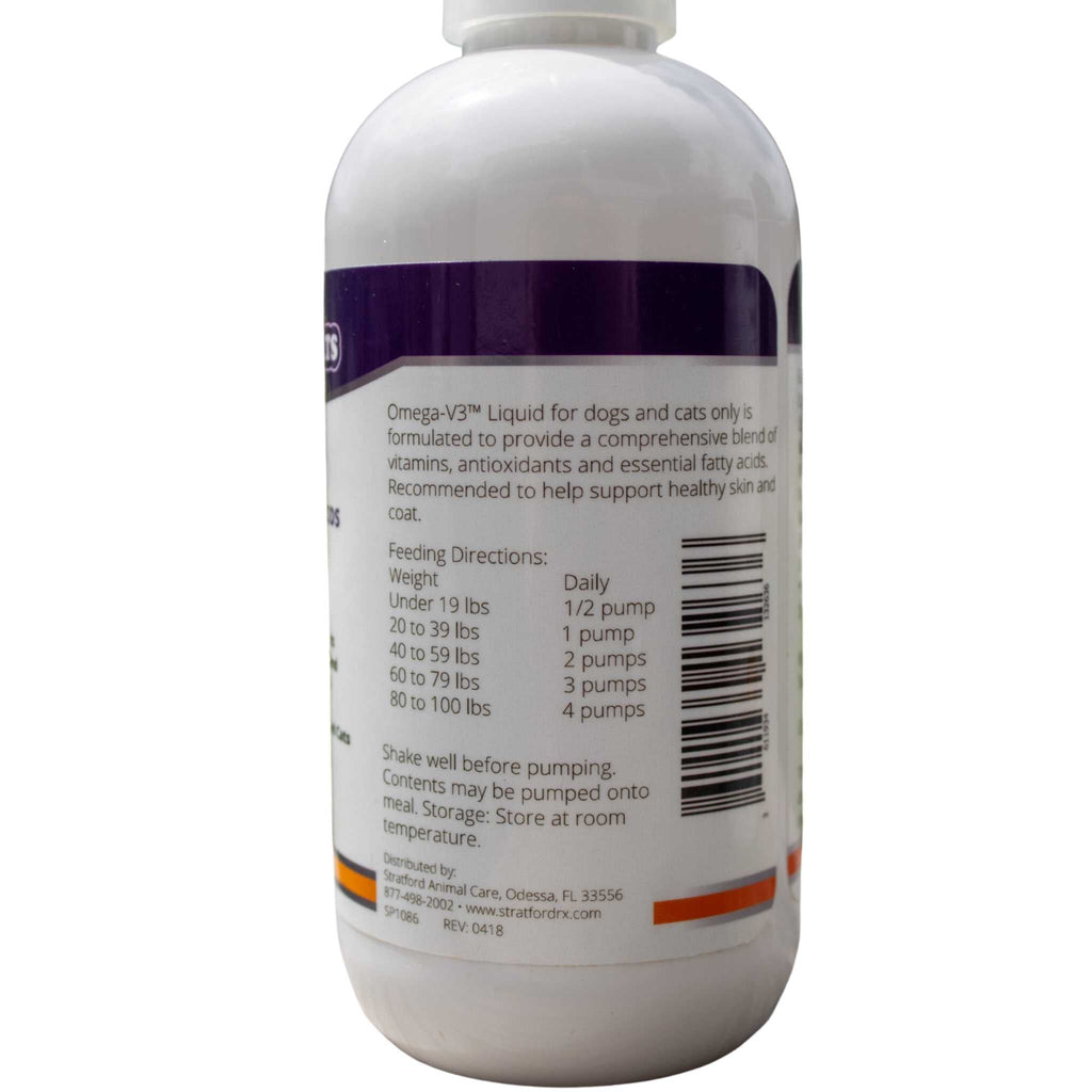 Piccardmeds4pets Derma-3 Omega-3 Liquid Supplement 8 oz Pump for Dogs & Cats + Free Bandana!