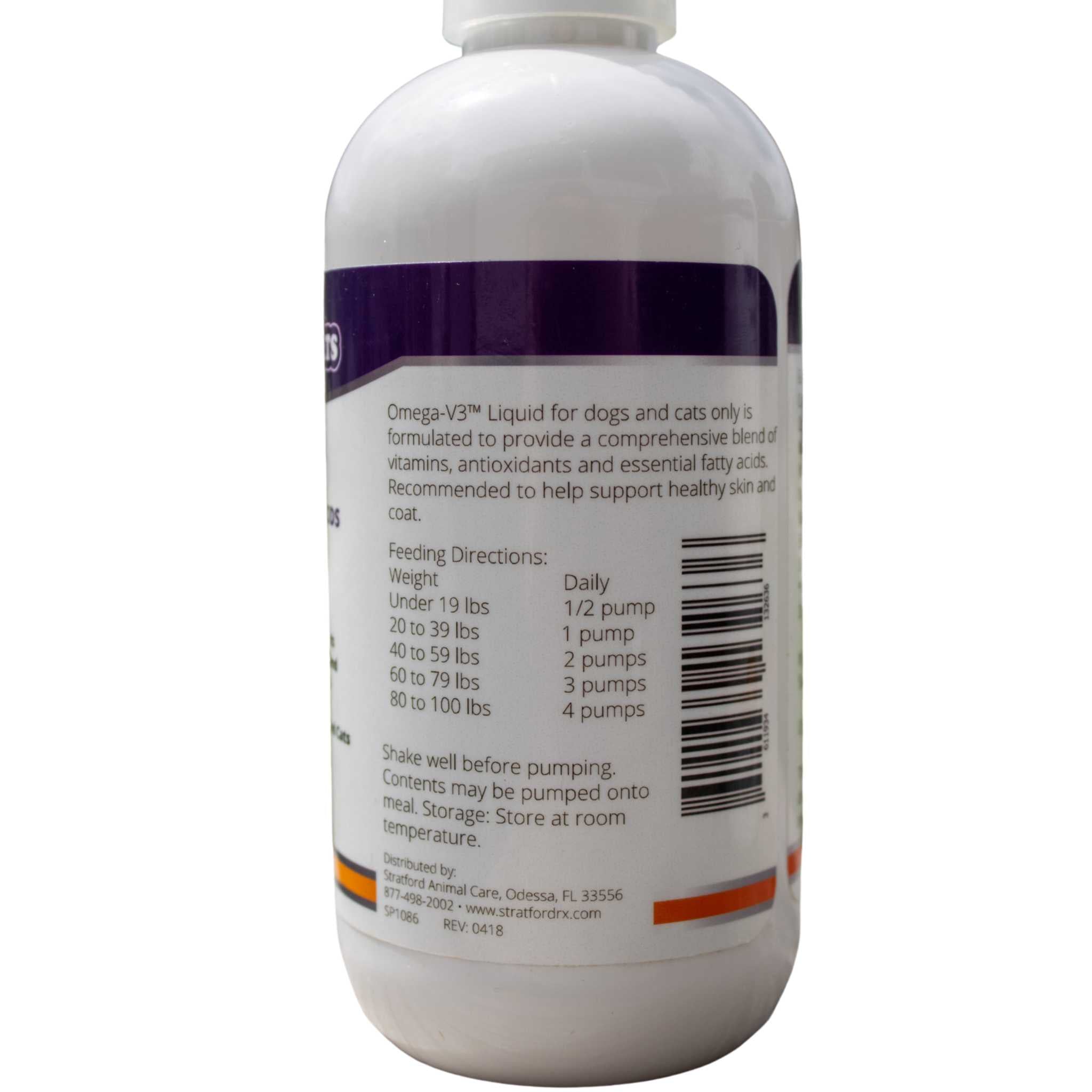 Piccardmeds4pets Derma-3 Omega-3 Liquid Supplement 8 oz Pump for Dogs & Cats + Free Bandana!