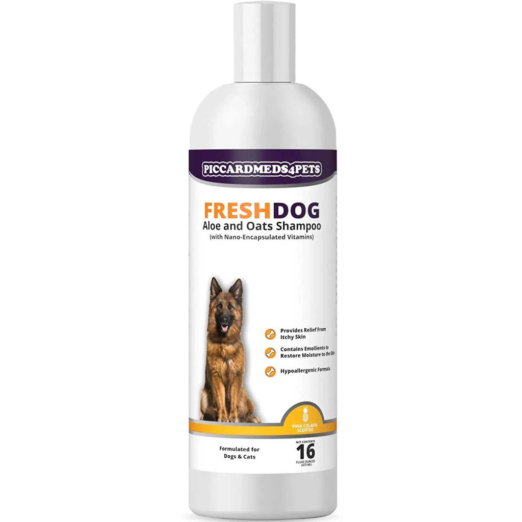 Piccardmeds4pets Aloe Oats Dog Shampoo + Total Pet Health Puppy ID Collars 8-Pack Combo