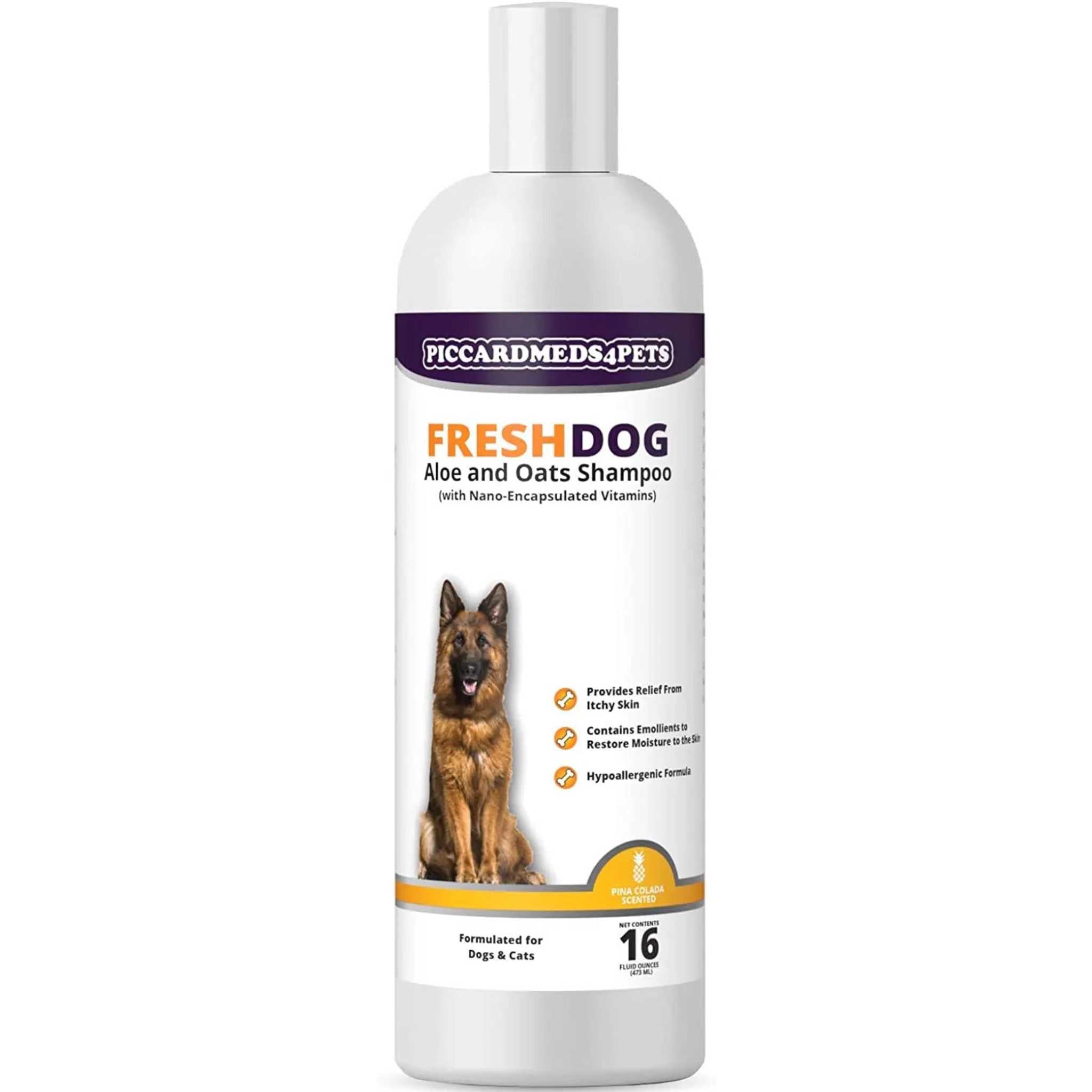 Piccardmeds4pets Aloe Oats Dog Shampoo + Total Pet Health Puppy ID Collars 8-Pack Combo