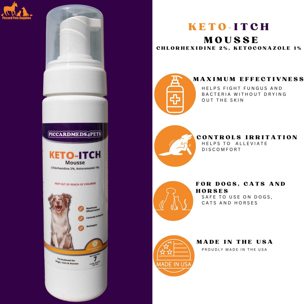 Piccardmeds4pets Keto-Itch Plus Antiseptic Mousse for Cats & Dogs 7 oz. + FREE Bandana!