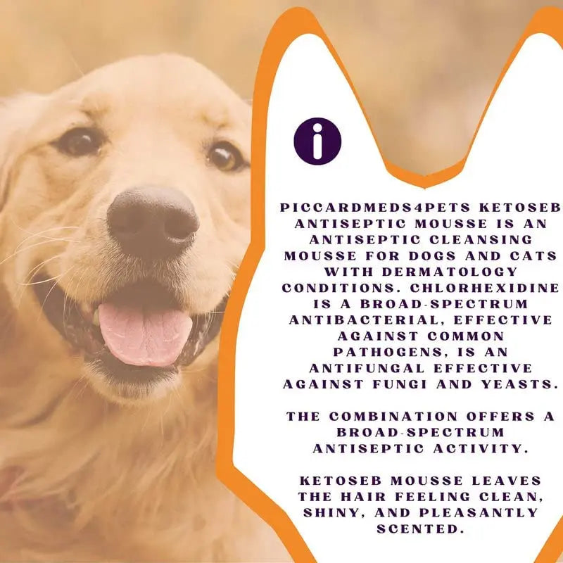 Piccardmeds4pets Keto-Seb Antiseptic Mousse Cats & Dogs 7 oz. + FREE Camo Bandana!