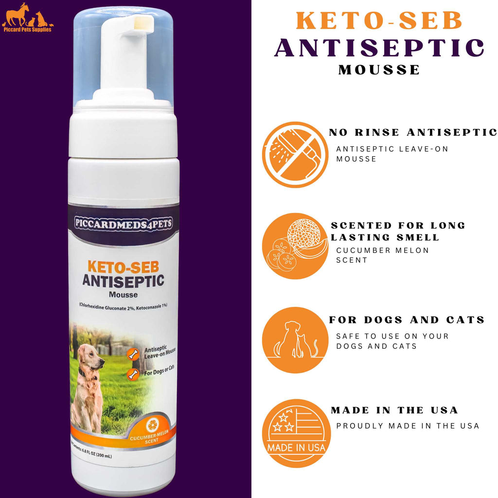 Piccardmeds4pets Keto-Seb Antiseptic Mousse Cats & Dogs 7 oz. + FREE Camo Bandana!