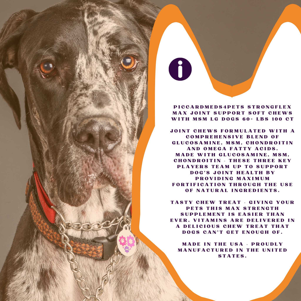 Piccardmeds4pets StrongFlex Max Joint Support Chews Large Dogs 100ct  + FREE Bandana!