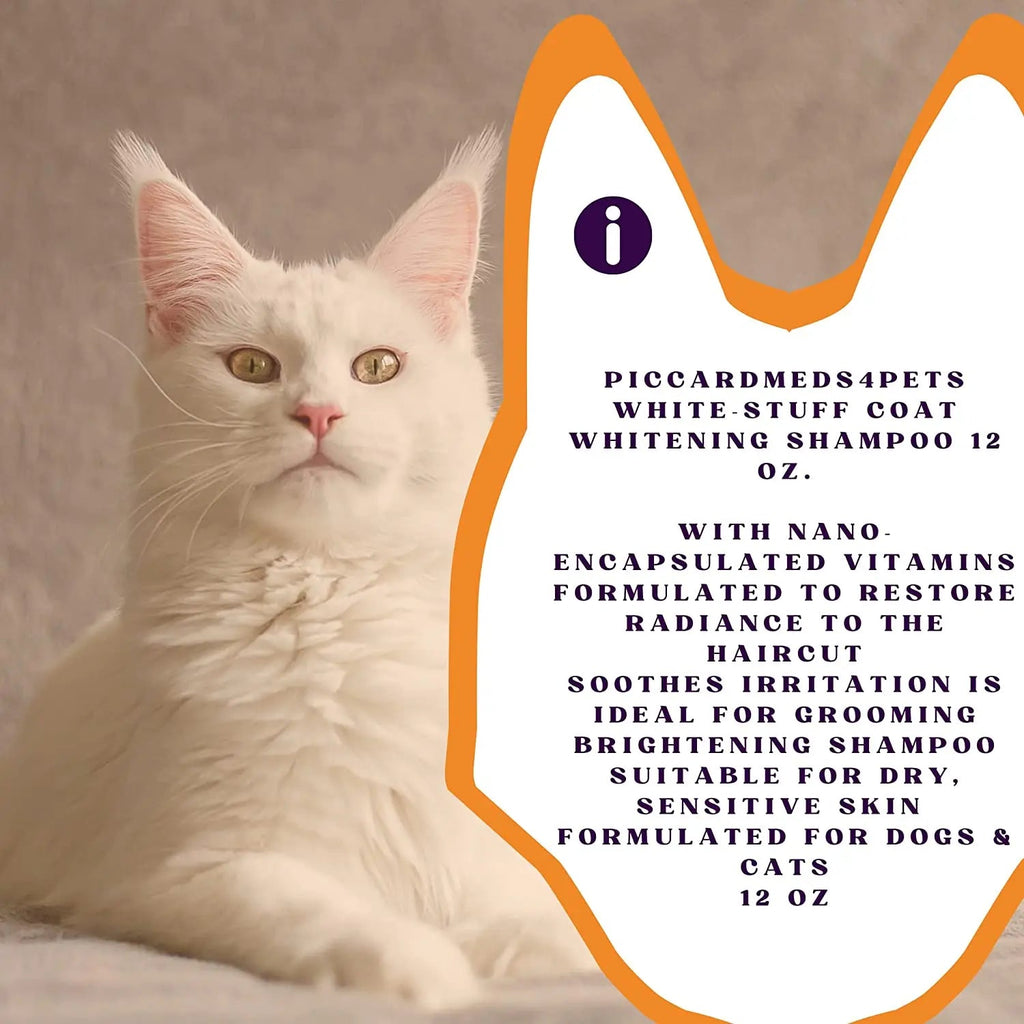 Piccardmeds4pets White-Stuff Coat Whitening Pet Shampoo 12 oz. + FREE Bandana!