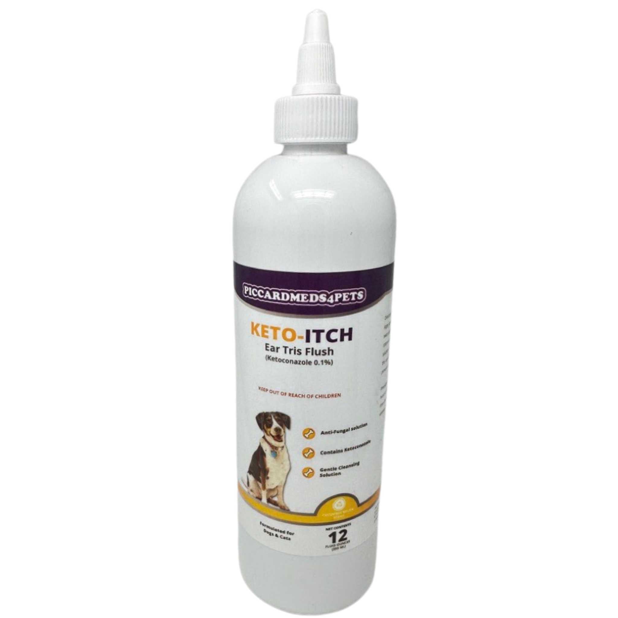 Piccardmeds4pets Keto-Itch Anti-Fungal Ear Flush for Dogs & Cats 12 oz. + FREE Bandana!