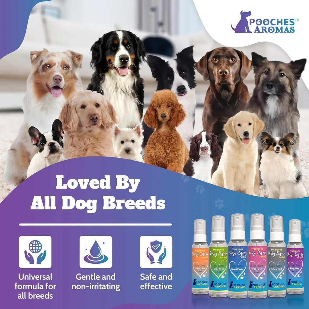 Natural Dog Cologne – 6-Pack Long-Lasting Grooming Spray, 2oz