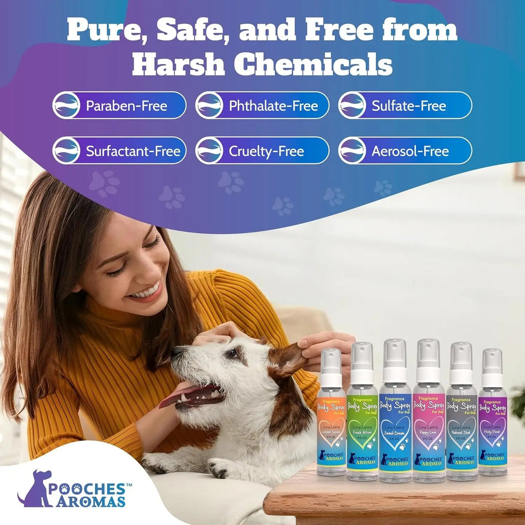 Natural Dog Cologne – 6-Pack Long-Lasting Grooming Spray, 2oz