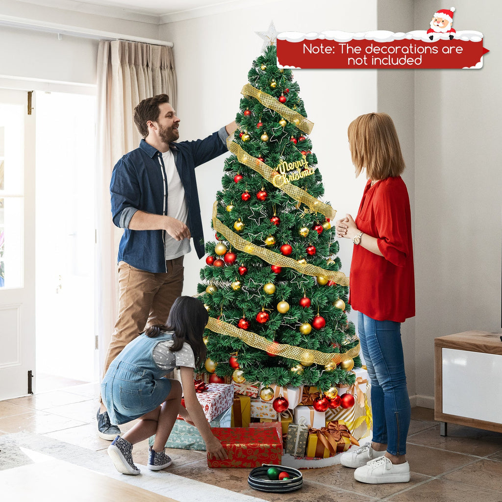 Pre-Lit Artificial Xmas Tree with Top Star and Branch Tips